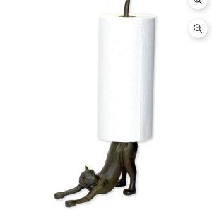 Kitty Crouch Paper Towel  Holder In Cast Iron